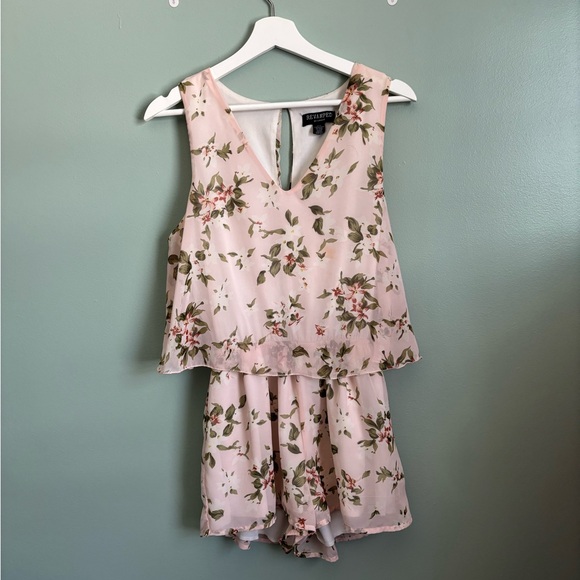 Revamped Pants - Revamped Blush Floral Mini Romper